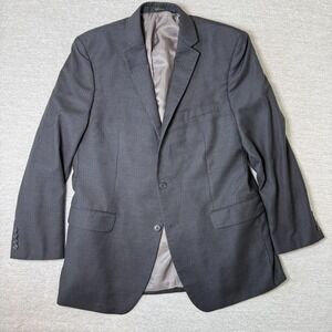 Calvin Klein Men's Blazer Sport Coat 44L Gray Macy's Suit Pinstripe 100% Wool